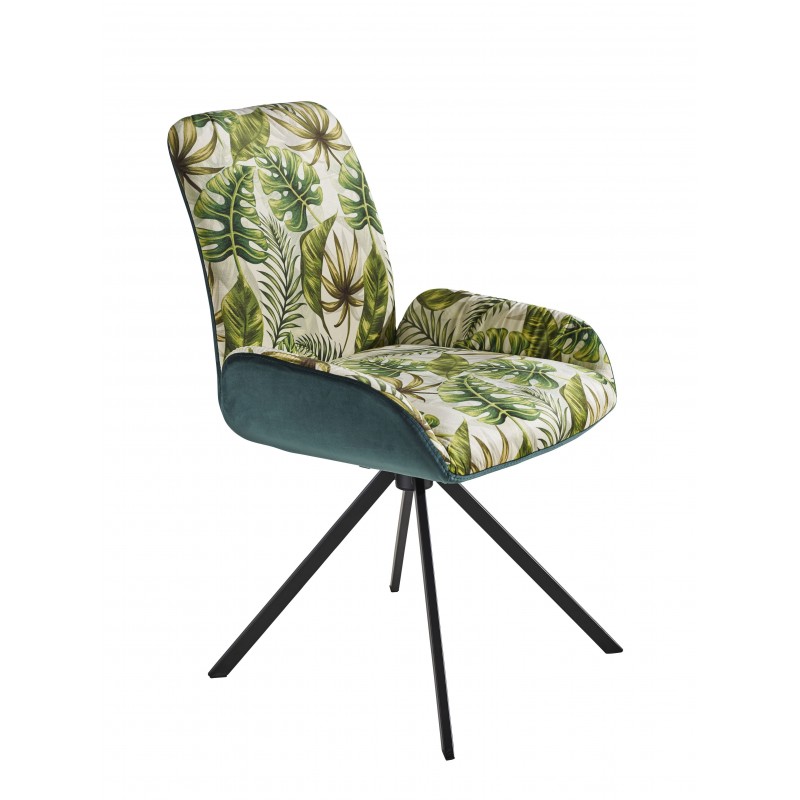 OLYMPE - Chaise pivotante avec rappel Feuilles 