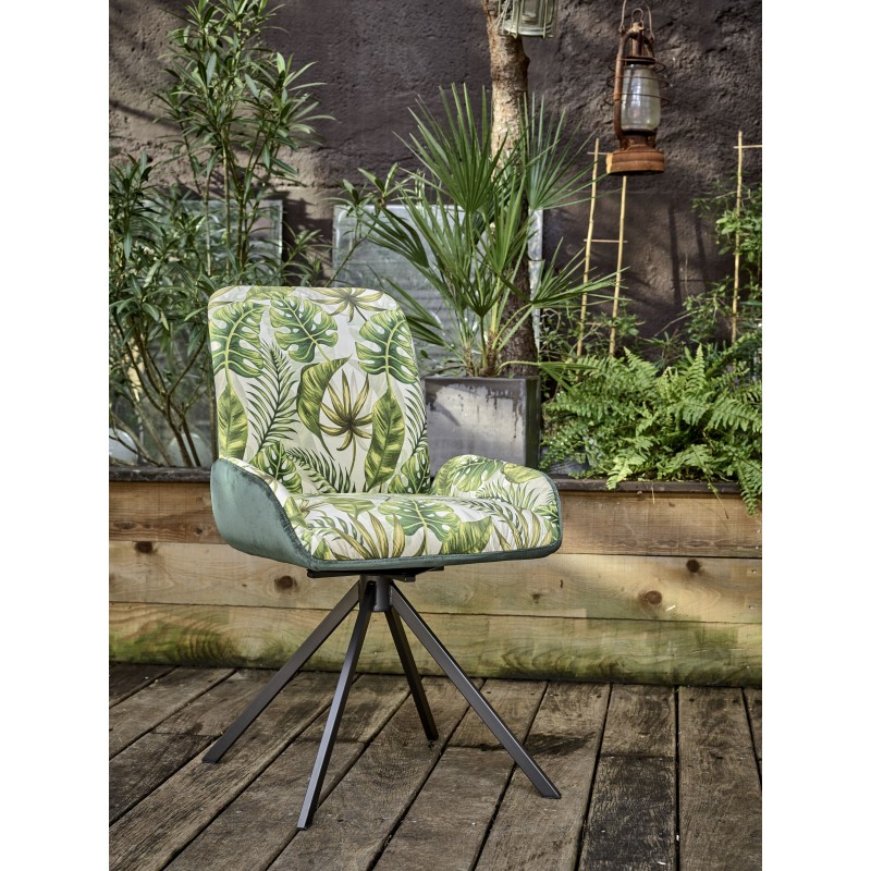 OLYMPE - Chaise pivotante avec rappel Feuilles 