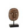 Masque Ethnique Sur Pied Resine Marron Clair 