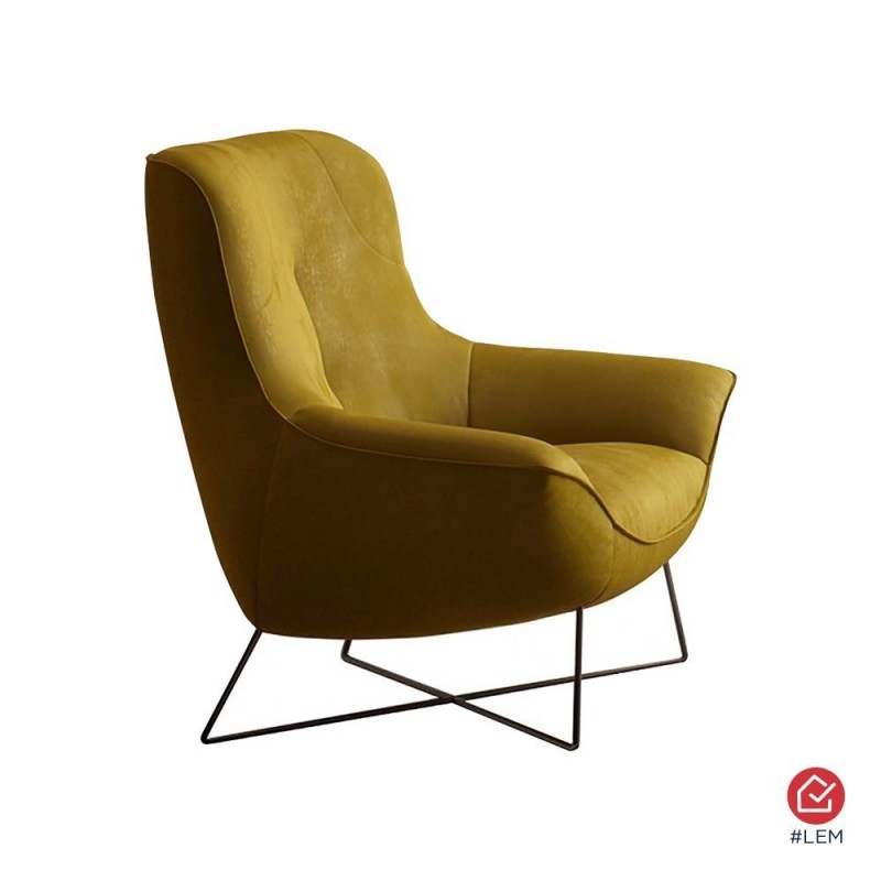 Fauteuil design Ico en tissu 