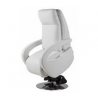 Fauteuil relaxation cuir blanc, pivotant releveur 2 moteurs 