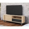 ARDEN - Meuble TV Hifi 1 porte - 1 tiroir - 1 niche Façade de tiroir avec métal perforé 