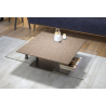 QUAD - Table basse plateaux pivotants céramique ou verre avec piètement acier 