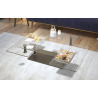 QUAD - Table basse plateaux pivotants céramique ou verre avec piètement acier 