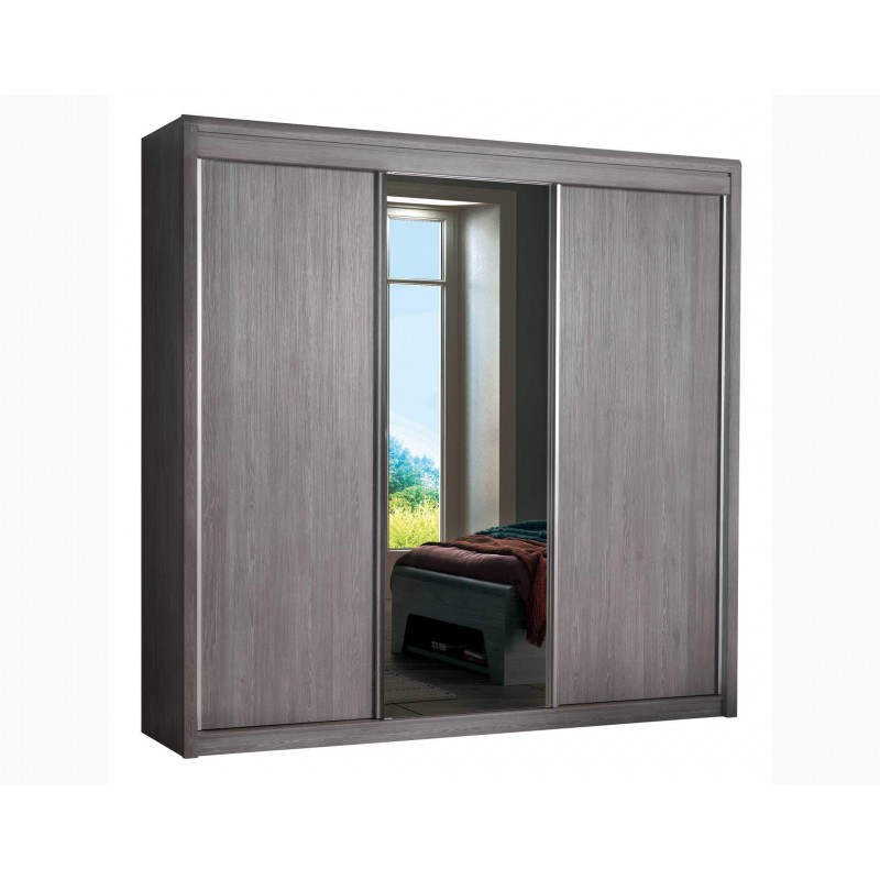 MULTY - Armoire 3 portes coulissantes dont 1 porte miroir 