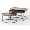 Set de 3 tables basses ovales 