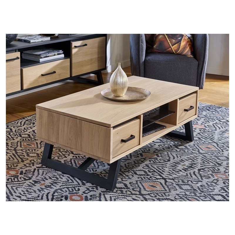 TOUAREG - Table basse Dinette 2 coffres 1 niche 