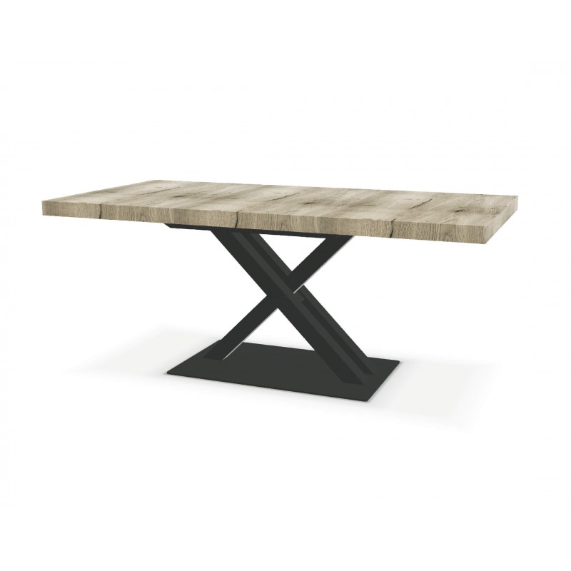 Table pied central avec 1 allonge papillon centre Urban 