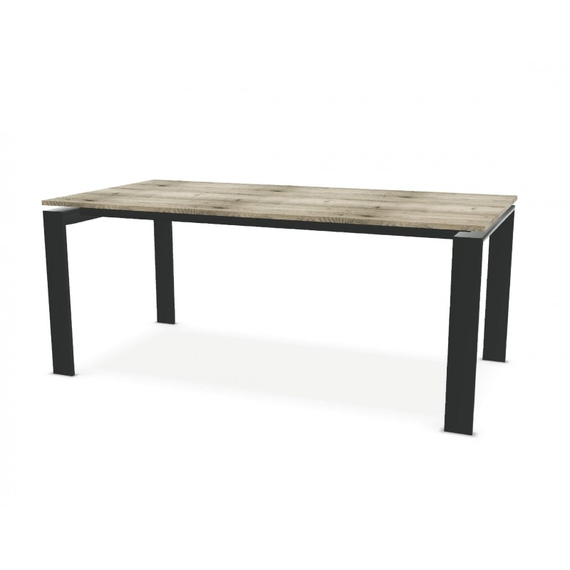 Table de repas Urban avec 2 allonges papillon en bout 