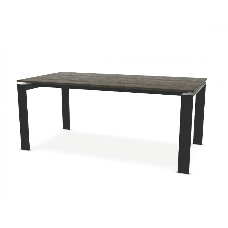 Table de repas Urban avec 2 allonges papillon en bout 