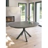 CONCEPT - Table ronde 1 allonge centrale papillon 40 cm plateau céramique 