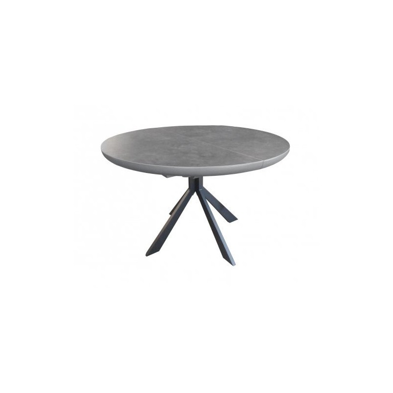 CONCEPT - Table ronde 1 allonge centrale papillon 40 cm plateau céramique 