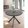 CONCEPT - Table ronde 1 allonge centrale papillon 40 cm plateau céramique 