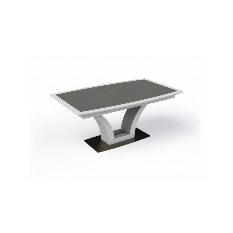 IZA - Table tonneau pied central 1 allonge centrale papillon de 60 cm 