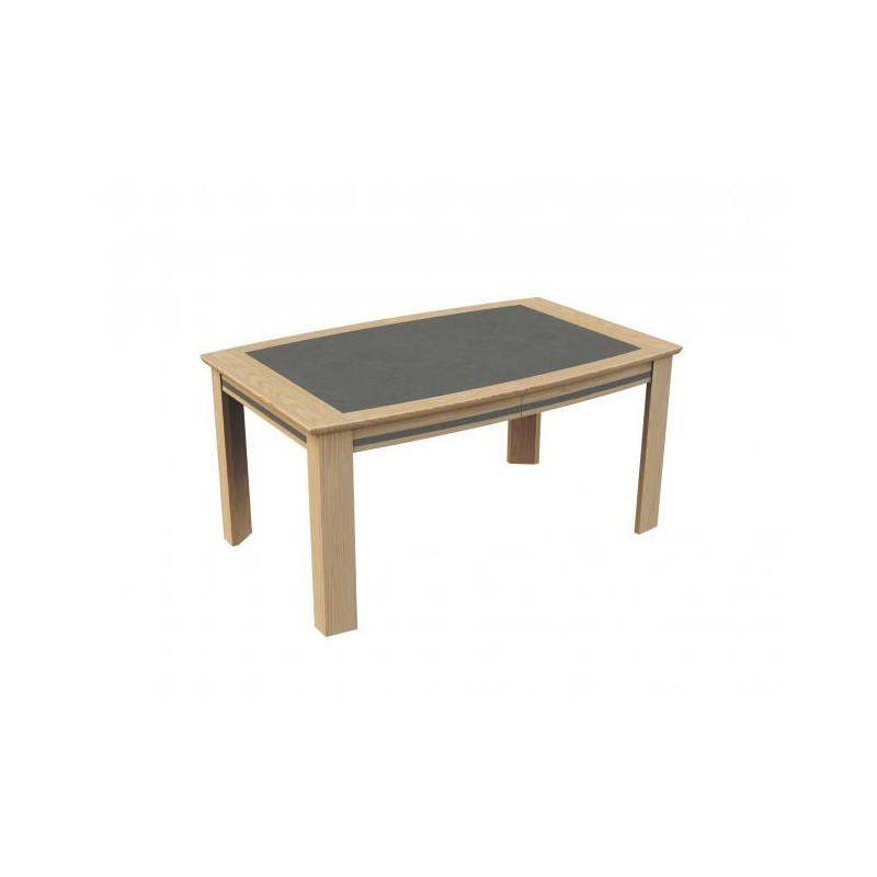 CADIX - Table tonneau extensible plateau céramique 3 finitions 