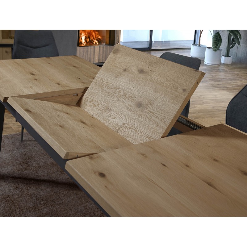 ETAPE - Table rectangle en 160 x 90 cm + allonge papillon de 60 cm 