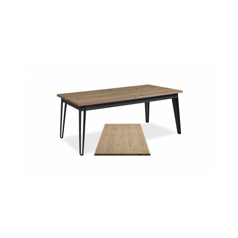 ETAPE - Table rectangle en 190 x 100 cm + allonge papillon de 80 cm 