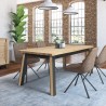 ARDEN - Table 4 pieds en 160 x 90 - Plateau chantourné allonge centrale  papillon  de 60 cm 