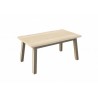 ARDEN - Table 4 pieds en 160 x 90 - Plateau chantourné allonge centrale  papillon  de 60 cm 