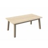 ARDEN - Table 4 pieds en 160 x 90 - Plateau droit 1 allonge centrale  papillon  de 60 cm 