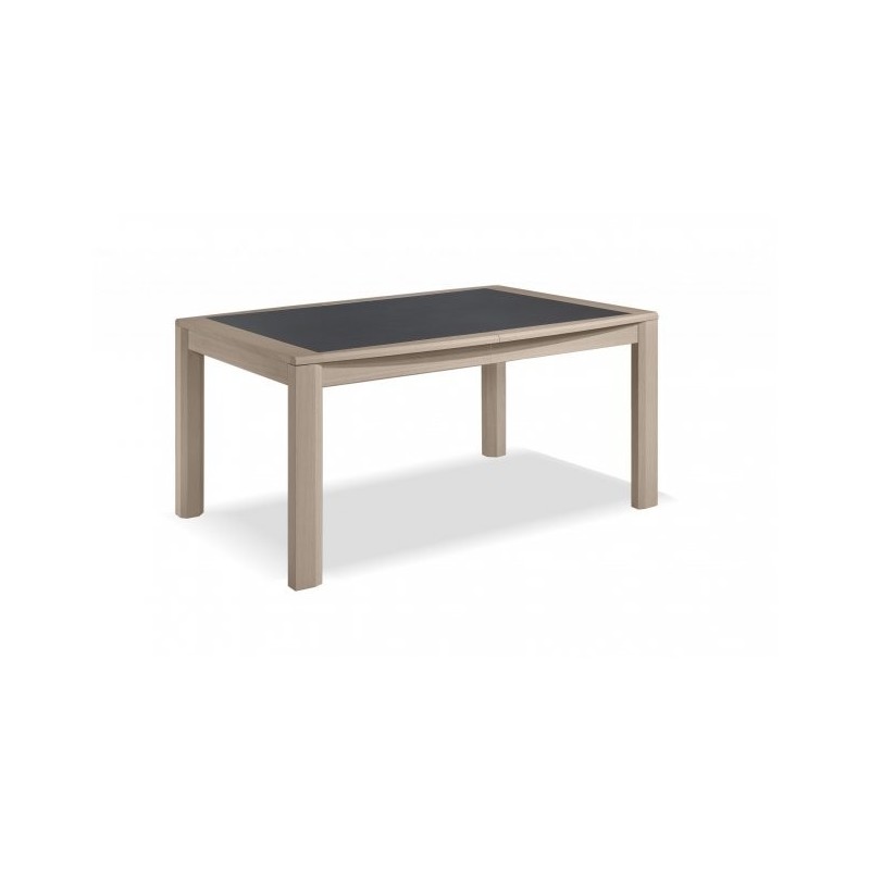 MILE - Table tonneau 160 cm x 96 cm + 2 allonges centrales papillon de 40 cm 