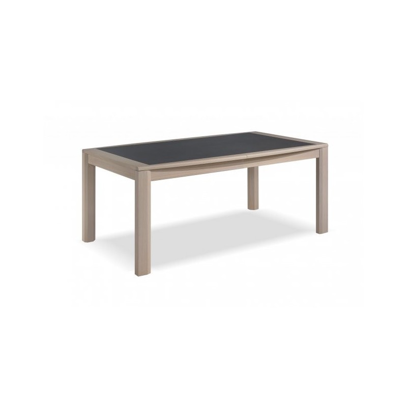 MILE - Table tonneau 180 cm x 106 cm + 3 allonges centrales papillon de 45 cm 