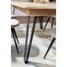 RAFFINE - Table pieds en métal 2 allonges de 46 cm existe en 3 finitions 