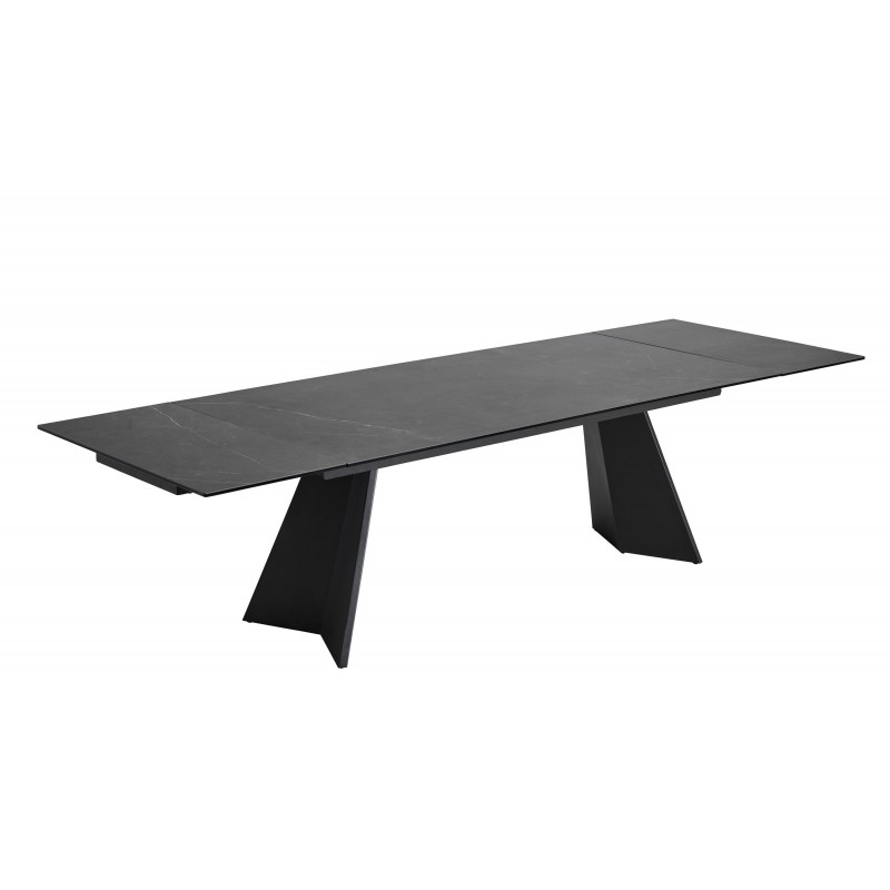 OLYMPE - Table céramique 2 allonges 