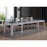 SUN - Table extensible 3 allonges centrales plateau céramique 