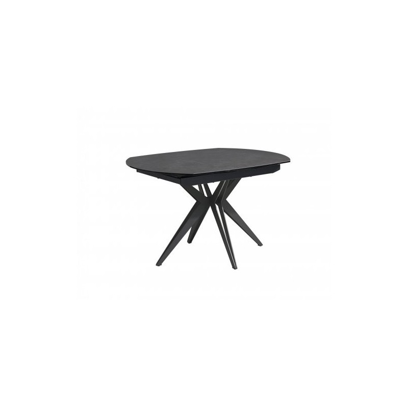 NENU - Table ovale 2 allonges en bout escamotable 30 cm 