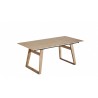 BROOK - Table pieds U en bois 1 allonge de 100 cm 