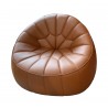 Fauteuil ottoman cuir détouré