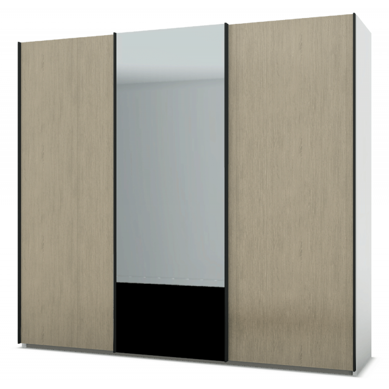 PERLA - Armoire 3 portes 1 porte miroir 